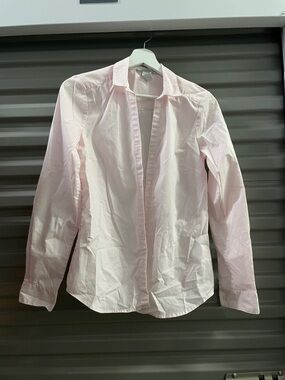 H&M Light Pink Striped Button-Up Shirt